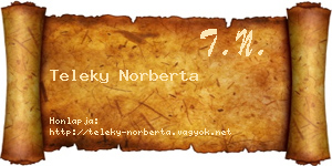 Teleky Norberta névjegykártya